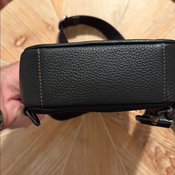 Coach Sullivan Crossbody in Tan Signature Canvas and Black Pebbled Leather - Picture 6 of 8